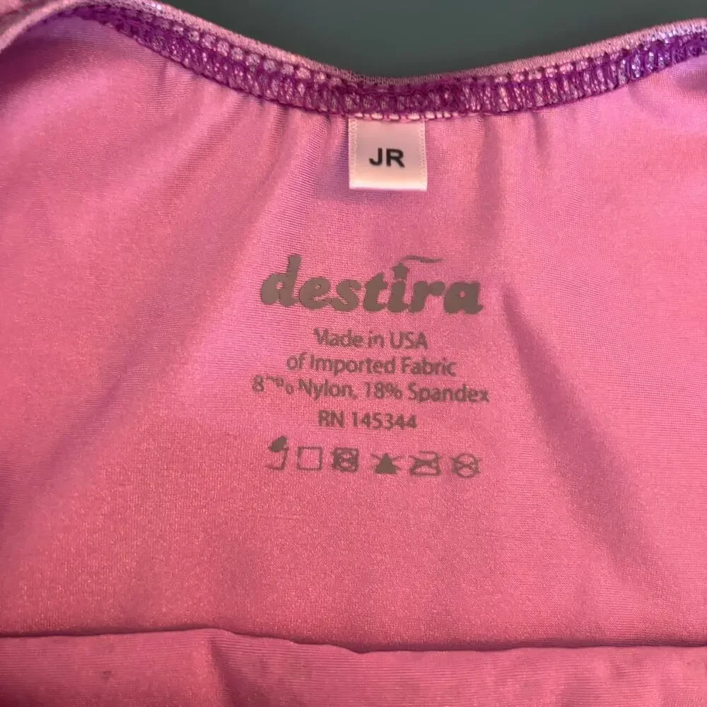Destira Purple Pink Ombre Foil Gymnastics Leotard Size JR or Child XL